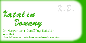 katalin domany business card